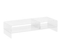 HOMCOM soporte de monitor elevador de pantalla con compartimento de almacenamiento, elevador de monitor para monitores de hasta 24 pulgadas, escritorio para ordenador, PC, portátil de hasta 5 kg,