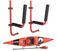 HOMCOM Soporte de pared para kayak canoa pesado rojo | Colgadores de almacenamiento