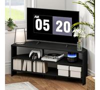 HOMCOM Soporte de TV esquinero para televisor de 47 Pulgadas, Moderno Mueble de TV con 2 estantes Abiertos para Sala de Estar, Dormitorio, Negro