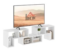 HOMCOM Soporte de TV para televisores de hasta 75 pulgadas, armario de TV combinado gratuito con estantes de almacenamiento, centro de entretenimiento extensible para sala de estar, grano de madera