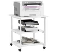 HOMCOM - Soporte para impresora (3 niveles, 50 x 50 x 52,5 cm), color negro