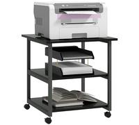 HOMCOM - Soporte para impresora (3 niveles, 50 x 50 x 52,5 cm), color negro