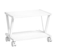 HOMCOM Soporte para Impresora de 2 Niveles con Ruedas Marco Metálico Blanco Blanco