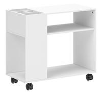 HOMCOM Soporte para impresora Mesa para impresora con compartimento dividido, estantes para oficina 70 x 34 x 60 cm Blanco