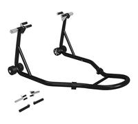 HOMCOM - Soporte para moto, soporte para moto, con brazo oscilante en U y L, soporte universal de elevación para taller de acero negro