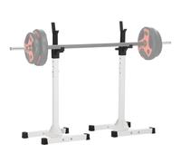 HOMCOM Soporte para Pesas con Altura Ajustable | Soporte Barra Pesas de Acero, 12 Niveles, Carga Máx. 150 kg, Entrenamiento en Gimnasio Hogar