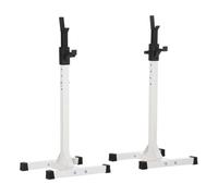 HOMCOM Soporte para Barras de Pesas Ajustable Estante de Acero Carga Máx. 150 kg 52x48x105-160 cm Blanco Aosom España