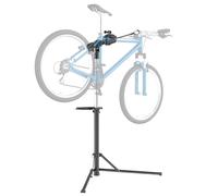 HOMCOM Soporte Tallar Bicicleta de Aluminio, Caballete para Bicicleta Plegable con Bandeja Magnética, Altura Ajustable 107-160 cm y Giratoria 360°, Carga 40 kg, Negro