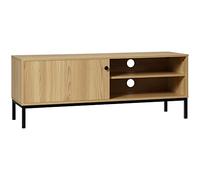 HOMCOM Soporte TV máx. 50 Pulgadas 3 Compartimentos 120x39.5x46cm | Mueble TV, 2 gestión de cables, puerta corredera