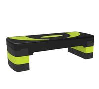 HOMCOM Step de Aeróbic para Fitness Antideslizante con Altura Regulable 3 Niveles 10/15/20 cm Carga 150 kg 80x31x20 cm Verde