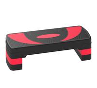 HOMCOM Step de Aeróbic para Fitness Antideslizante con Altura Regulable 3 Niveles 10/15/20 cm Carga 150 kg 80x31x20 cm Rojo