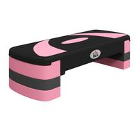 HOMCOM Step de Aeróbic para Fitness Antideslizante con Altura Regulable 3 Niveles de 10/15/20 cm Carga 150 kg 80x31x20 cm Rosa