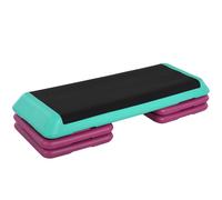 HOMCOM Step de Aeróbic Step para Fitness Antideslizante Altura Regulable 3 Niveles 110x40x20 cm Multicolor