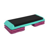 Homcom step de aeróbic, step para fitness antideslizante, altura regulable 3 niveles de 10/15/20 cm, carga 150 kg, para ejercicio en casa, gimnasio, 110x40x20 cm, multicolor