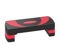 HOMCOM Step de Aeróbic, Step para Fitness Antideslizante con Altura Regulable 3 Niveles de 10/15/20 cm, Tabla Plataforma Stepper para Ejercicio en Casa Gimnasia, Carga 150 kg 80x31x20 cm, Rojo