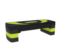 HOMCOM Step de Aeróbic, Step para Fitness Antideslizante con Altura Regulable 3 Niveles de 10/15/20 cm, Tabla Plataforma Stepper para Ejercicio en Casa Gimnasia, Carga 150 kg 80x31x20 cm, Verde