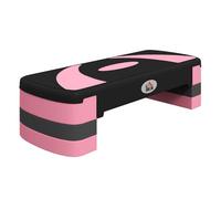 HOMCOM Step de Aeróbic, Step para Fitness Antideslizante con Altura Regulable 3 Niveles de 10/15/20 cm, Tabla Plataforma Stepper para Ejercicio en Casa Gimnasia, Carga 150 kg 80x31x20 cm, Rosa