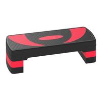 HOMCOM Step de Aeróbic, Step para Fitness Antideslizante con Altura Regulable 3 Niveles de 10/15/20 cm, Tabla Plataforma Stepper para Ejercicio en Casa Gimnasia, Carga 150 kg 80x31x20 cm, Rojo