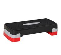 HOMCOM Step para Fitness Aeróbic 2 Niveles de 10/15 cm Carga 150 kg para Ejercicio en Casa Gimnasio 68x29x15 cm Negro y Rojo Aosom España