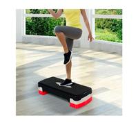 HOMCOM Step para Fitness Aeróbic 2 Niveles de 10/15 cm Carga 150 kg para Ejercicio en Casa Gimnasio 68x29x15 cm Negro y Rojo Aosom España