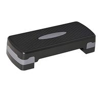 HOMCOM Step para Fitness Stepper Aeróbic Step de Aeróbic Antideslizante con Altura Regulable 2 Niveles de 10/15 cm Carga 150 kg para Ejercicio en Casa Gimnasio 68x29x15 cm Negro