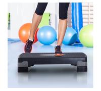 HOMCOM Step de Aeróbic y Fitness Tabla Plataforma Stepper para Deporte y Gimnasia con Altura Regulable a 2 Niveles Carga 150kg (Negro) Aosom España