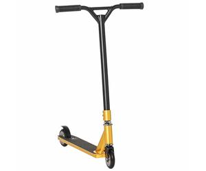HOMCOM Stunt Scooter, patinete de 360° de nivel de entrada con cubierta de aluminio ligero y rodamiento ABEC 7, para principiantes de 14 años, tono dorado