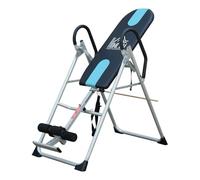 Homcom tabla de inversión gravitacional plegable con altura ajustable a 147-198cm y cinturón de seguridad carga 136kg material de acero