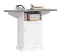 HOMCOM Tabla de Planchar móvil Plegable y Ahorra Espacio con Ruedas con Freno, Mueble de Planchar Multiuso con Compartimento Abierto, Estante Ajustable, para lavandería y baño, 121 x 37 x 89 cm,