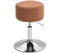 HOMCOM Taburete Alto de Cocina Regulable en Altura 52-66 cm Tapizado en Pana Giratorio en 360° Marrón