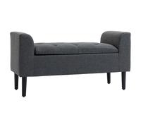 HOMCOM Taburete con Almacenamiento Banco Acolchado de Imitación de Lino Patas de Madera para Sala Dormitorio y Pasillo 116x44x58 cm Aosom España
