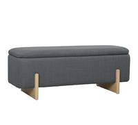 HOMCOM Taburete con almacenamiento Banco con acolchado de espuma Imitación de lino 111x44x44,5 cm Gris oscuro Aosom España
