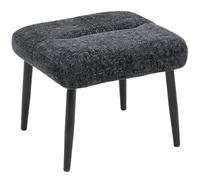 HOMCOM Taburete con cojín suave, patas de acero, reposapiés con tela chenilla, 45 x 41 x 38 cm, gris oscuro