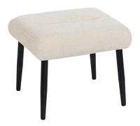 HOMCOM Taburete con cojín suave, patas de acero, reposapiés de chenilla, 45 x 41 x 38 cm, blanco crema