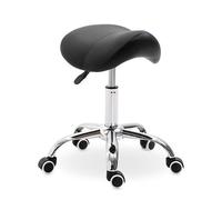 HOMCOM Silla Trabajo Taburete Ruedas Giratorias Taburete Cosmetica Dentista Peluqueria Color Negro Aosom España