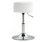 Homcom taburete de bar taburete giratorio regulable en altura 52-66 cm tapizado en pana giratorio en 360° silla alta para cocina comedor tocador mostrador blanco