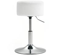 HOMCOM Taburete de Bar Taburete Giratorio Regulable en Altura 52-66 cm Tapizado en Pana Giratorio en 360° Silla Alta para Cocina Comedor Tocador Mostrador Blanco