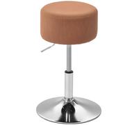 HOMCOM Taburete de Bar Taburete Giratorio Regulable en Altura 52-66 cm Tapizado en Pana Giratorio en 360° Silla Alta para Cocina Comedor Tocador Mostrador Marrón
