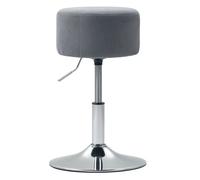 Homcom taburete de bar taburete giratorio regulable en altura 52-66 cm tapizado en pana giratorio en 360° silla alta para cocina comedor tocador mostrador gris