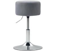 HOMCOM Taburete de Bar Taburete Giratorio Regulable en Altura 52-66 cm Tapizado en Pana Giratorio en 360° Silla Alta para Cocina Comedor Tocador Mostrador Gris