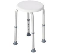 HOMCOM Taburete de Ducha Antideslizante Altura Regulable 135 kg Blanco | Silla Ducha Personas Mayores, Taburete de Baño para Ancianos y Discapacitados