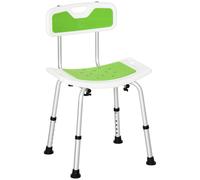 HOMCOM Taburete de ducha para personas mayores y discapacitadas altura ajustable patas antideslizantes soporte de alcachofa de ducha