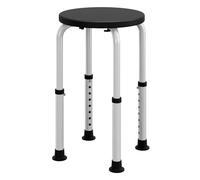 HOMCOM Taburete de Ducha, Silla Ducha Personas Mayores Antideslizante con Altura Regulable, Carga 135 kg, Taburete de Baño para Ancianos y Discapacitados, Negro