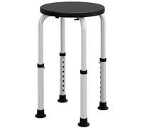 HOMCOM Taburete de Ducha, Silla Ducha Personas Mayores Antideslizante con Altura Regulable, Carga 135 kg, Taburete de Baño para Ancianos y Discapacitados, Negro