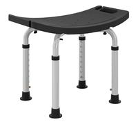 HOMCOM Taburete de Ducha Altura Regulable Antideslizante 135 kg Negro