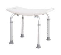 HOMCOM Taburete de Ducha Silla Ducha Personas Mayores con Altura Regulable Taburete Baño de Aluminio Antideslizante Carga 135 kg para Ancianos y Discapacitados Blanco