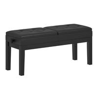 HOMCOM Taburete de piano ajustable en altura, taburete de piano con almacenamiento, banqueta para teclado capitoné, Negro