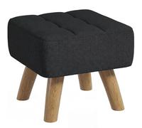 HOMCOM Taburete moderno de tela con patas de madera de goma, asiento acolchado, para sala de estar, dormitorio, entrada, color negro
