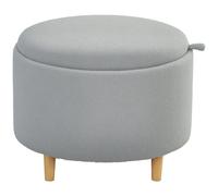 HOMCOM Taburete Otomano Acolchado, Piel de Oso, Almacenamiento Oculto, Tapa Reversible, 56x56x42 cm, Gris