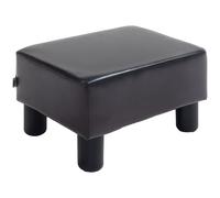 HOMCOM Taburete Otomano Rectangular, Reposapiés de Cuero Sintético Braun
